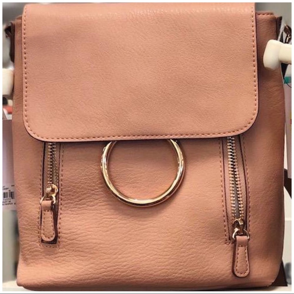 LC LAUREN CONRAD Pink O-Ring Convertible Backpack - Picture 3 of 8